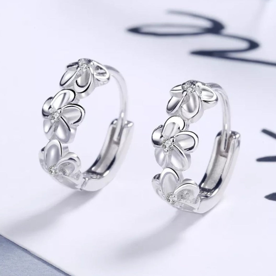 Flower 925 Sterling Silver Earrings - Pretty Savage Jewellery