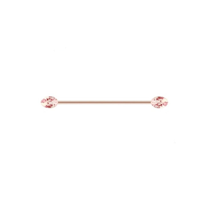 Rose Gold Industrial bar Barbell Scaffold Bar Piercing Ear Bar 38mm - Pretty Savage Jewellery