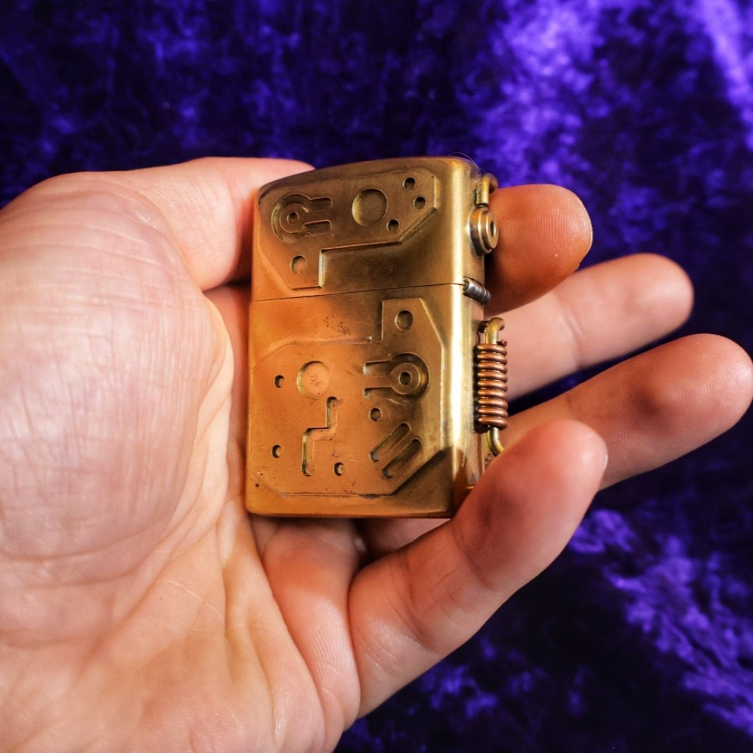 Brass Handmade Mechanical Steampunk Petrol Lighter - Pretty Savage Jewellery