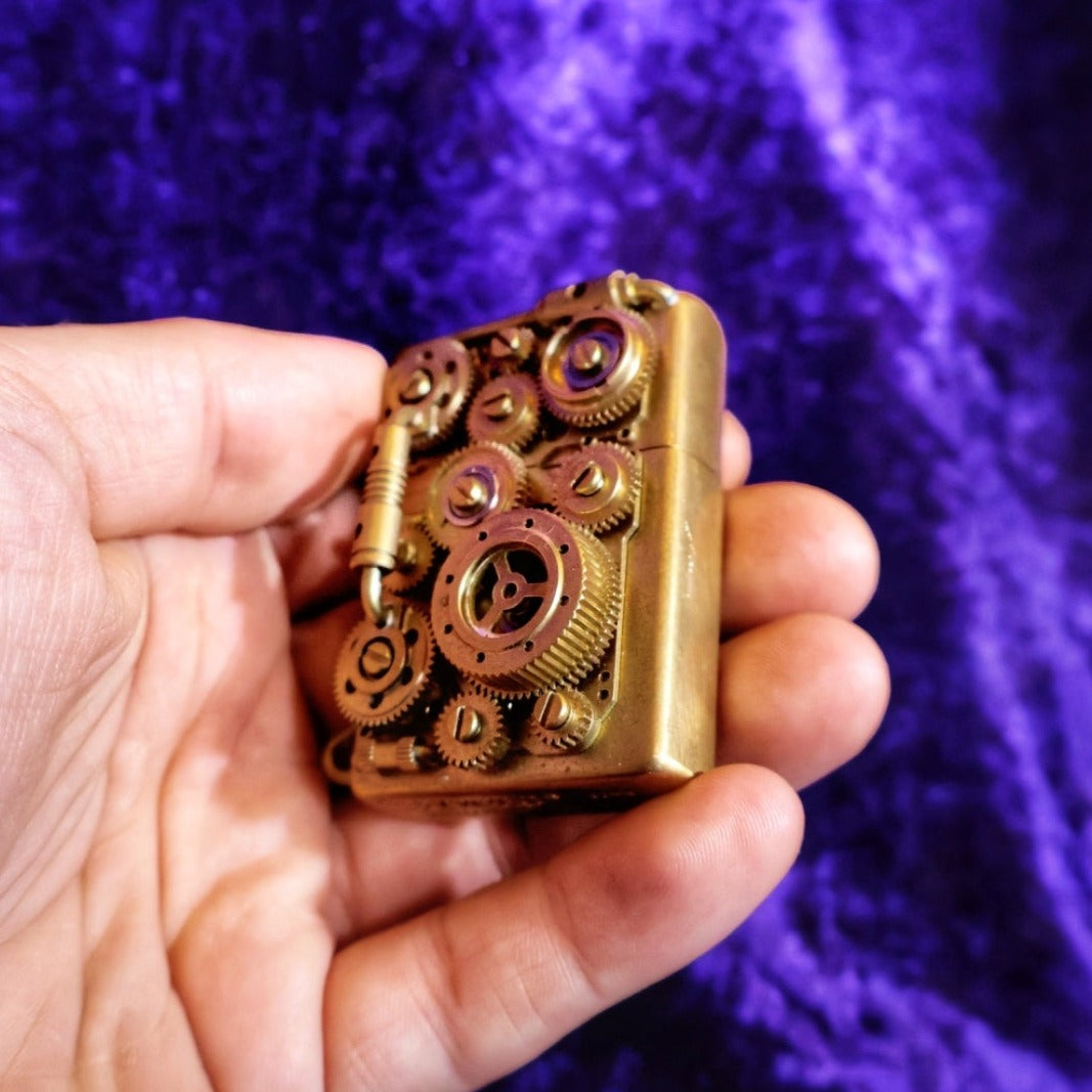 Brass Handmade Mechanical Steampunk Petrol Lighter - Pretty Savage Jewellery