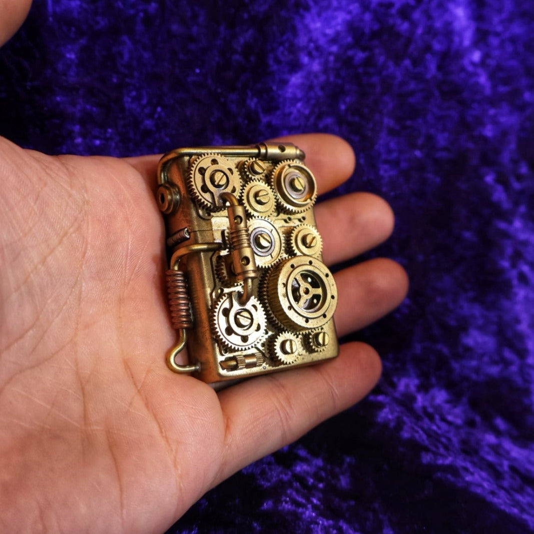 Brass Handmade Mechanical Steampunk Petrol Lighter - Pretty Savage Jewellery