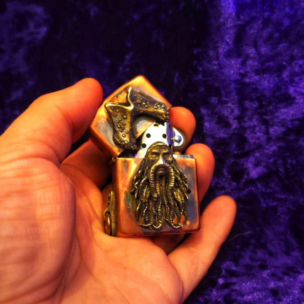 Davy jones Kraken Brass Lighter Brass Petrol Lighter - Pretty Savage Jewellery