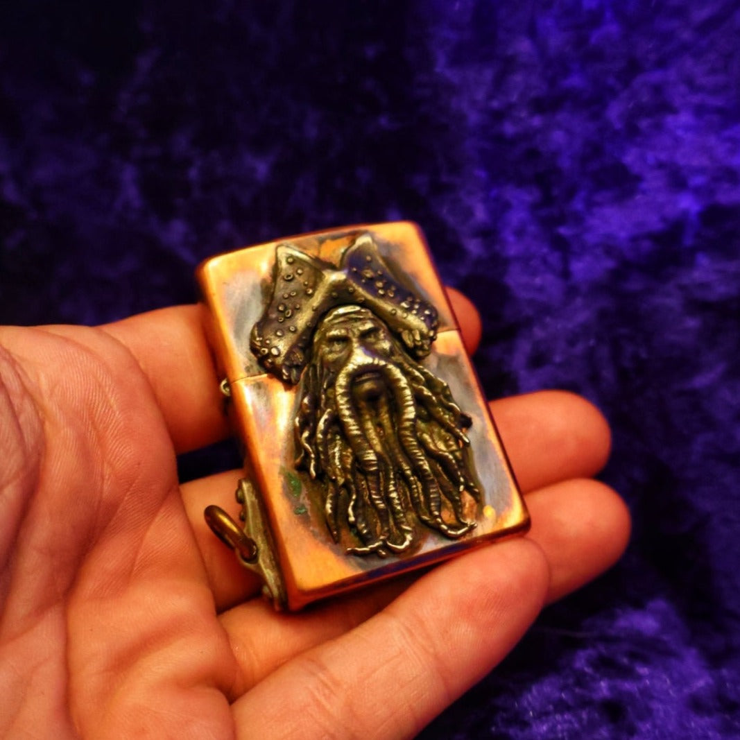 Davy jones Kraken Brass Lighter Brass Petrol Lighter - Pretty Savage Jewellery