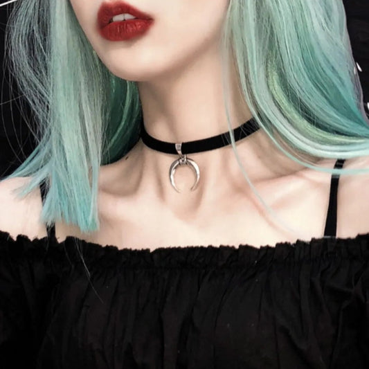 Metal Black Choker Necklace Gothic Woman's Black Chain Choker Necklace - Pretty Savage Jewellery