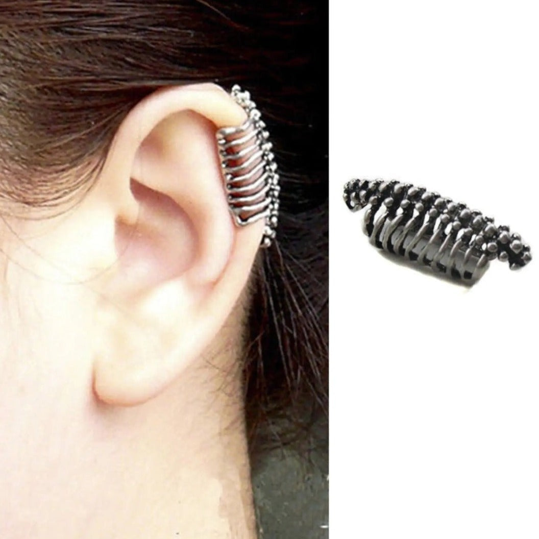 Skull Spine Gothic Single Ear Wrap Earring - Pretty Savage Jewellery