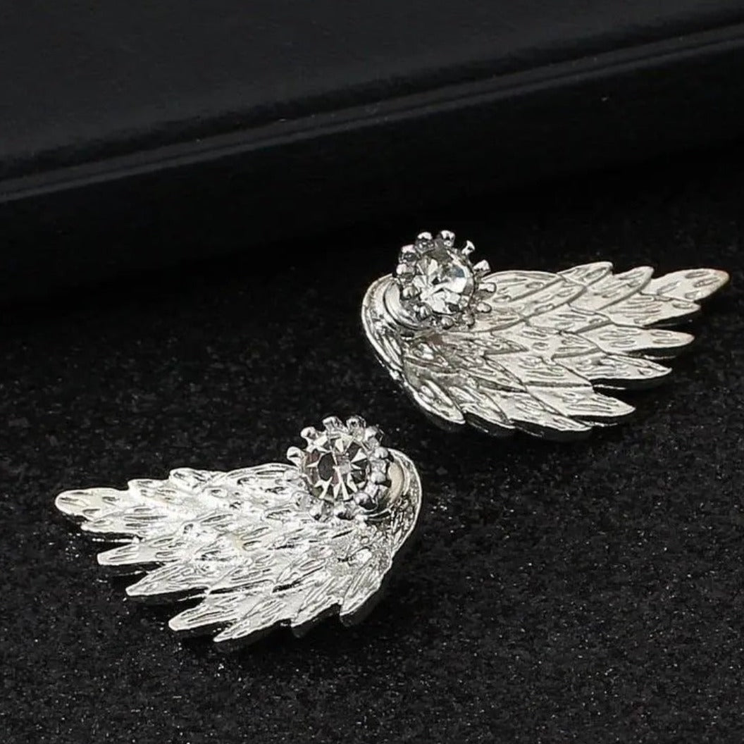 Angel Wing Silver Ear Studs - Pretty Savage Jewellery