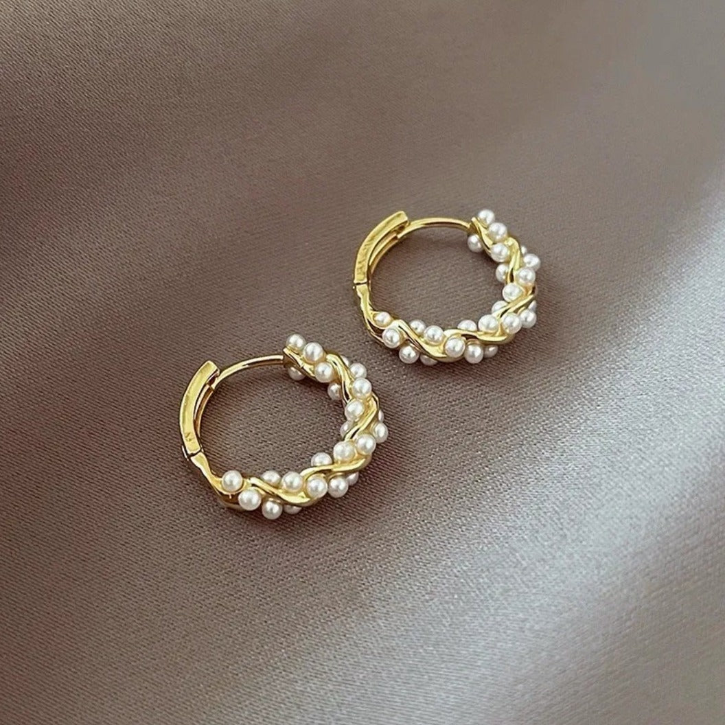 Pearl Balls Golden Earrings - Pretty Savage Jewellery