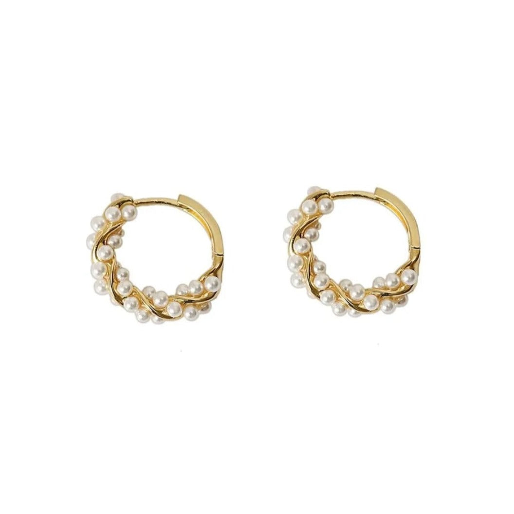 Pearl Balls Golden Earrings - Pretty Savage Jewellery