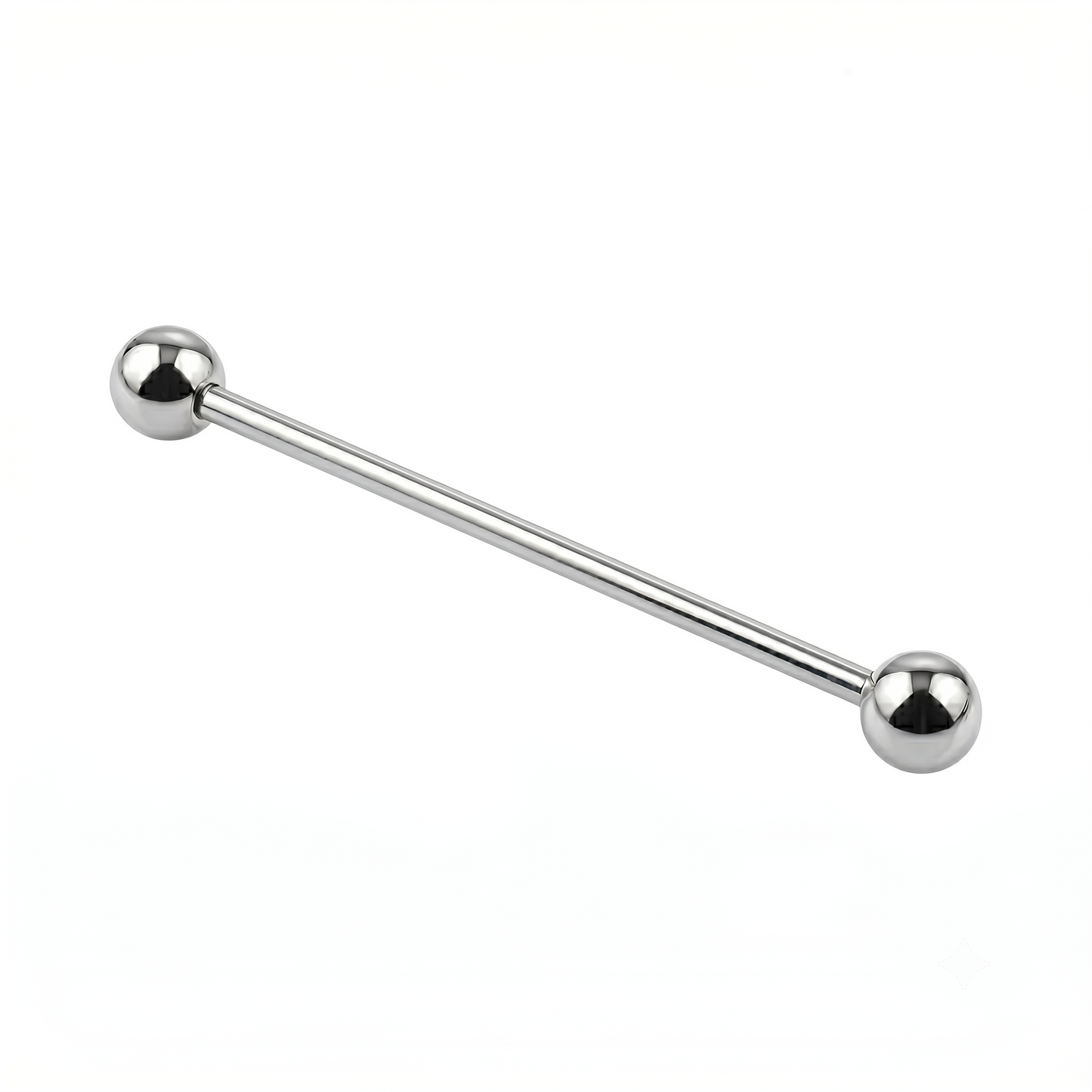 Titanium Silver Industrial Scaffold Barbell 14G