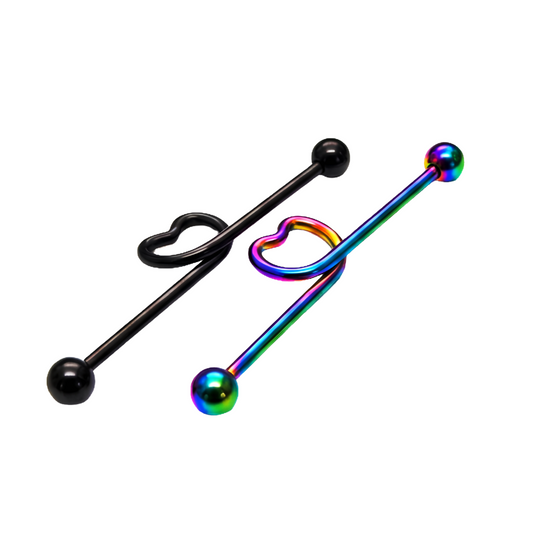 Twisted Heart Regenbogen Scaffold Barbell 38mm 14G