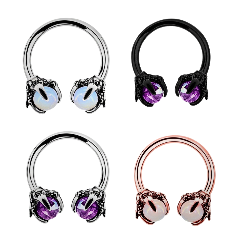 Dragon Claw Horseshoe Septum Ring