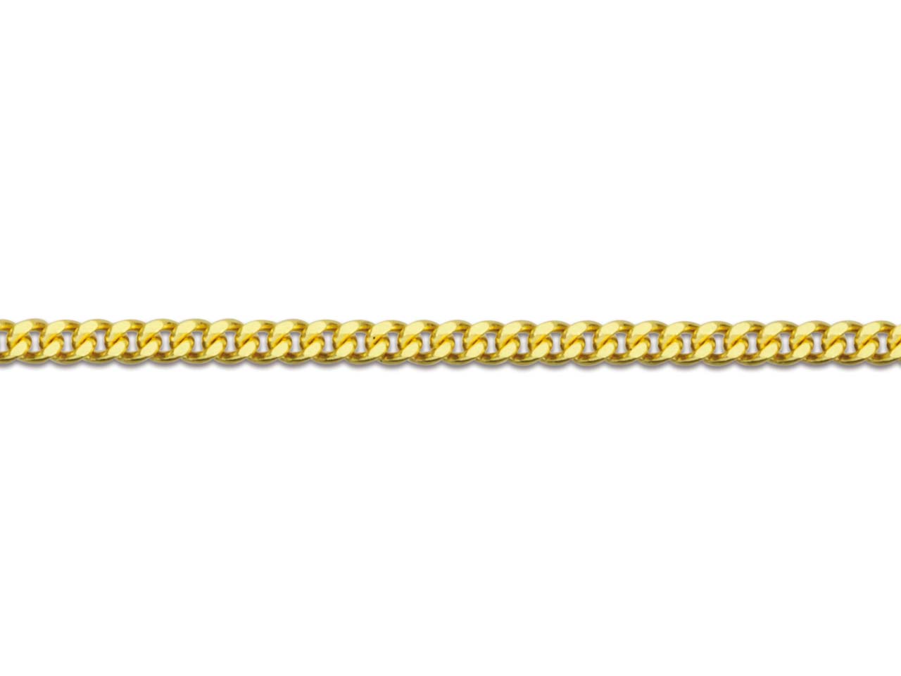 18ct Yellow Gold 1mm Diamond Cut Curb Chain 18"/45cm