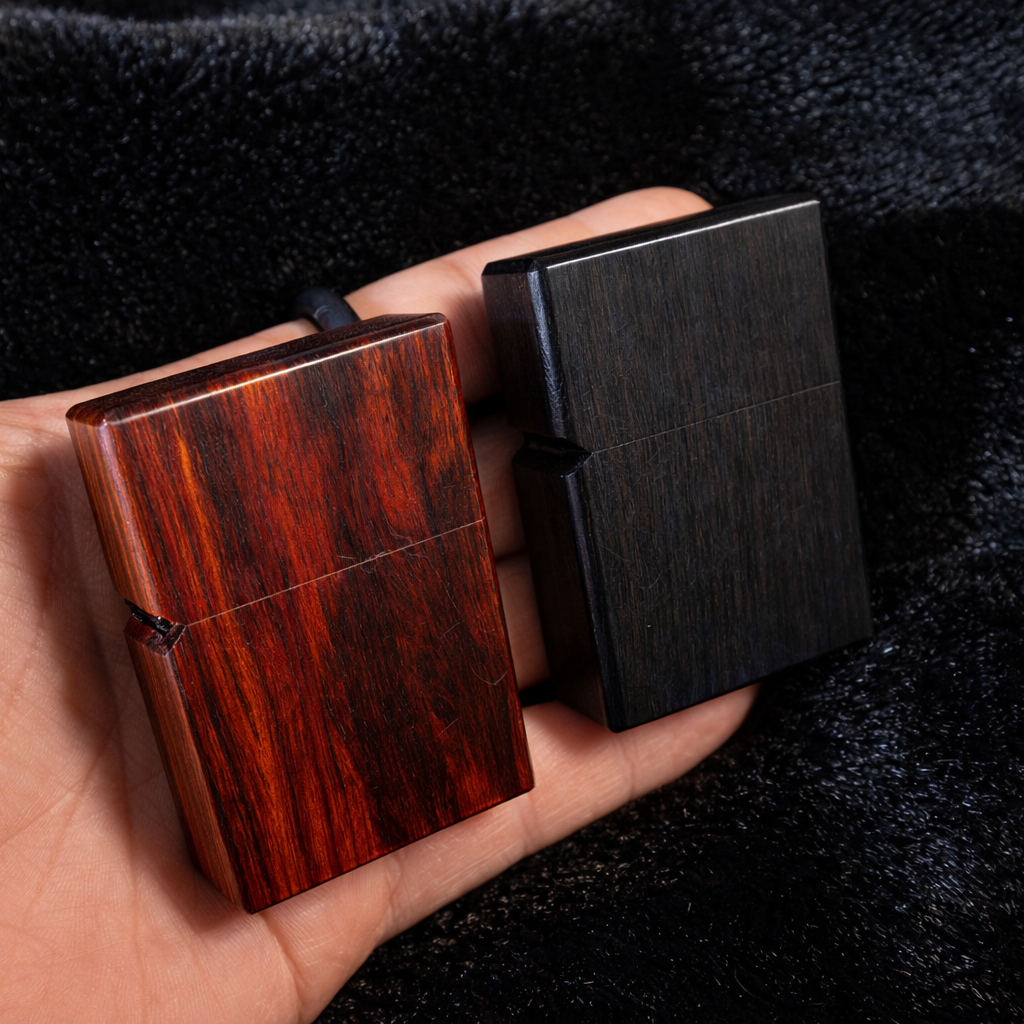Wooden Mahogany Flip Lighters