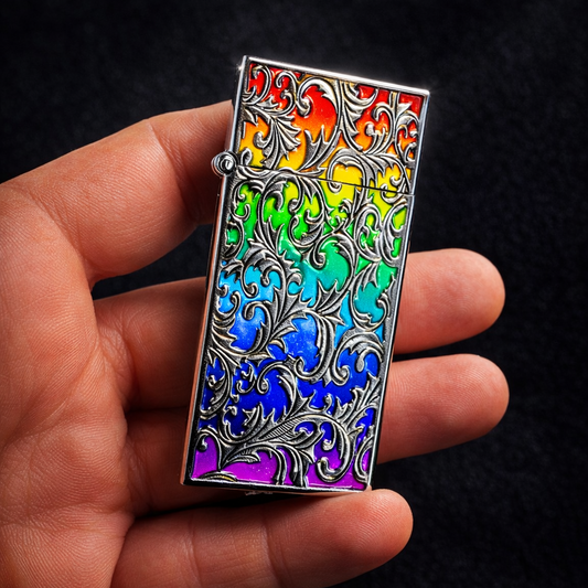 Floral Design Multicolour Flip Lighter
