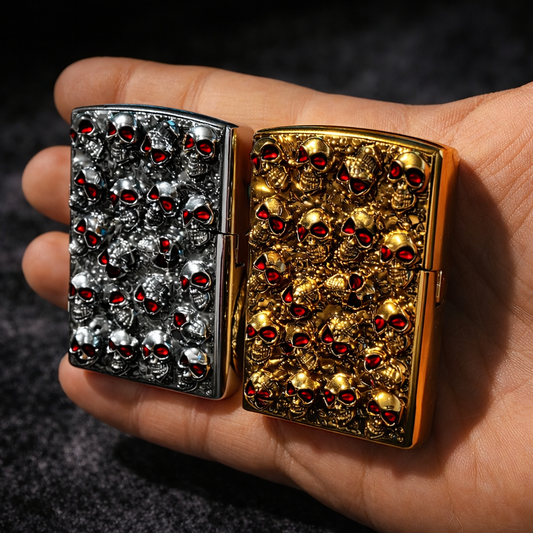 Catacomb Skull Design Flip Lighter