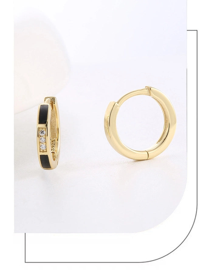 Classic Style Geometric Plating Sterling Silver Hoop Earrings