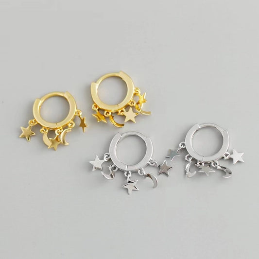 Boucles d'oreilles en argent sterling plaqué or blanc 925 plaqué or Boucles d'oreilles en argent 925