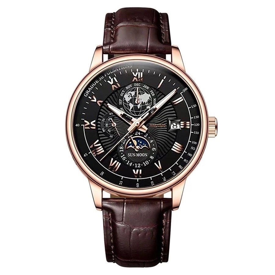 Business Earth Buckle Quartz Men's Wrist Watch