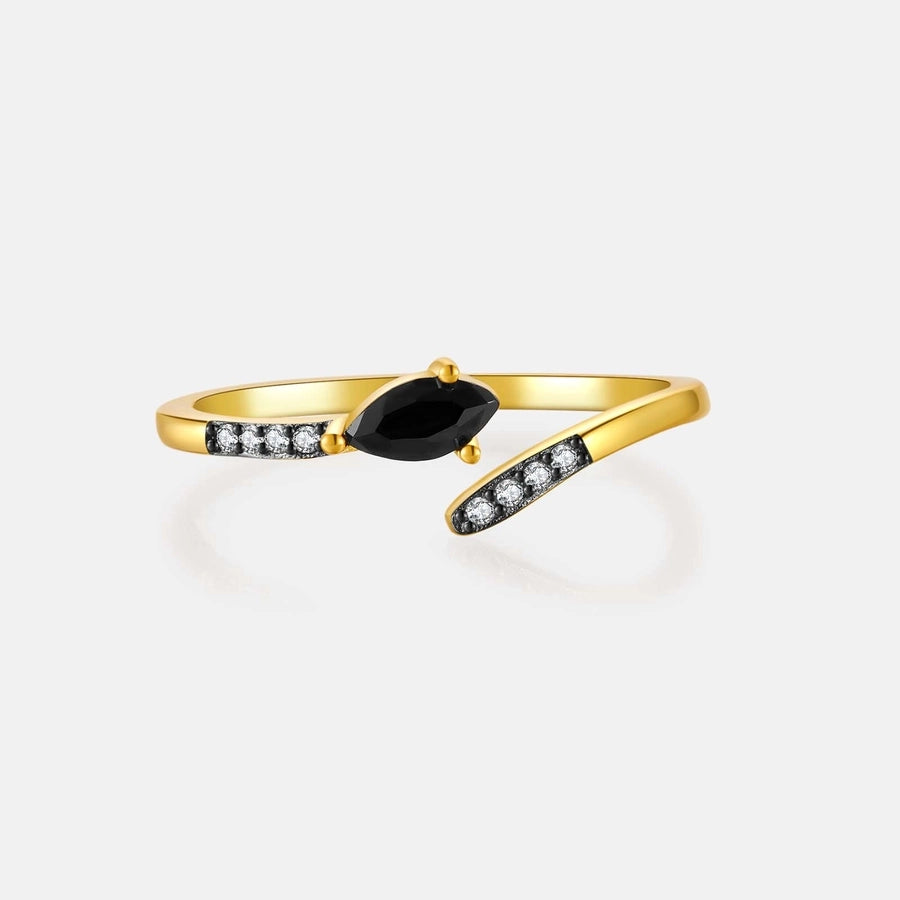 Zircon Geometric 18K Gold Plated 925 Sterling Silver Open Ring