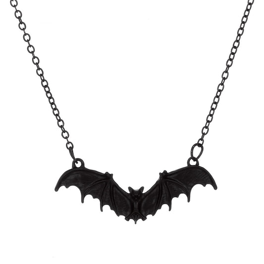 Gothic Fledermaus Legierung Schwarz Halskette