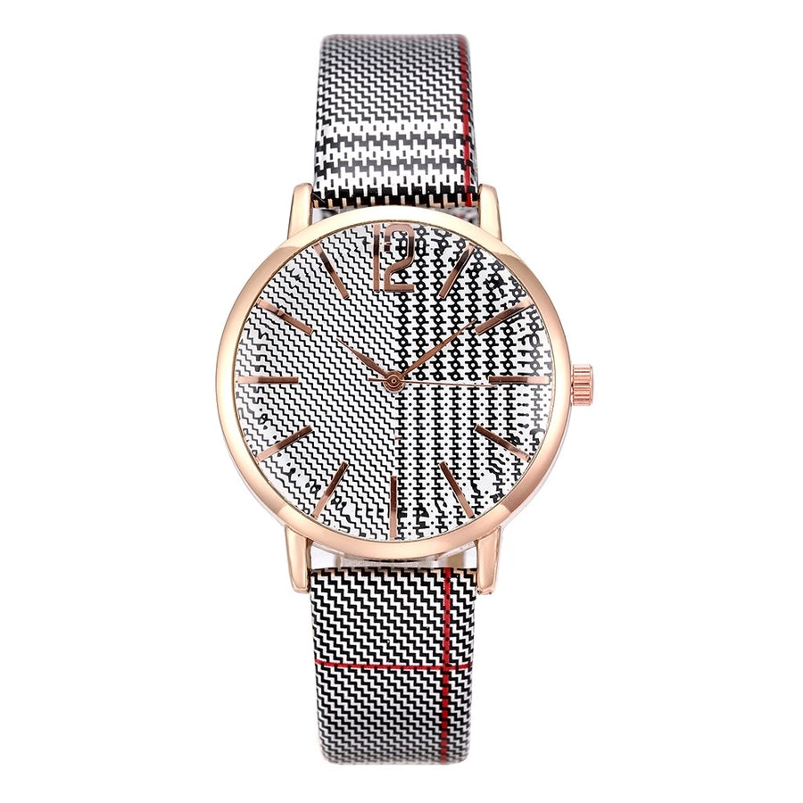 Montre-bracelet à quartz décontractée pour femme avec miroir en verre angulaire polygonal à carreaux