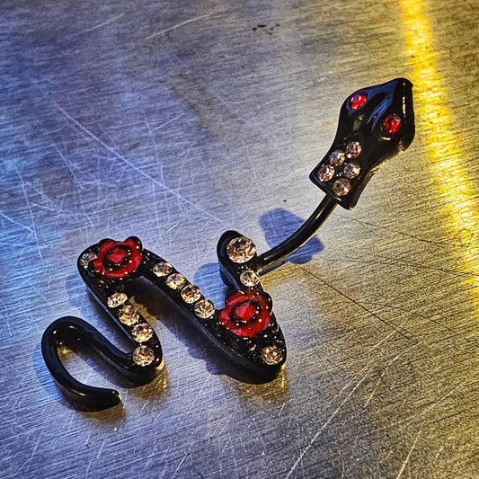 Black And Red Snake Belly Bar 14G