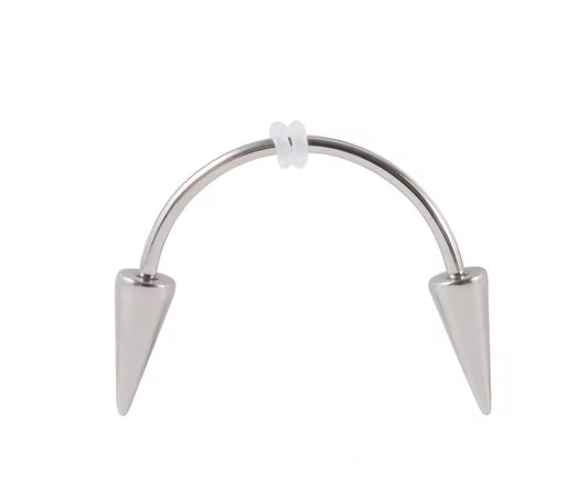 Smiley Piercing Vampire Fangs Curved Barbell 14G