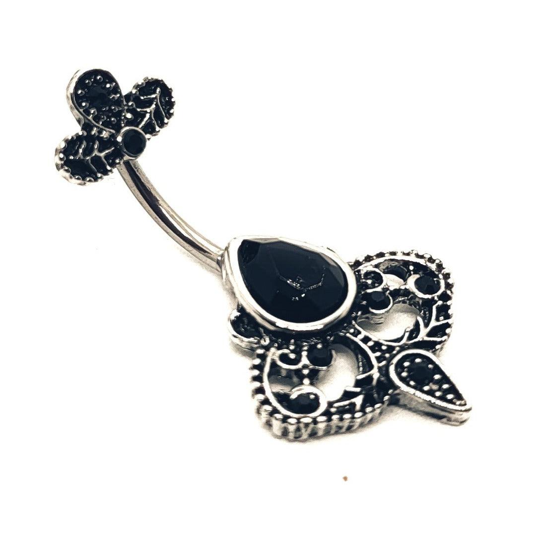 Vintage Belly Bar Old Fashioned Gothic Old Styled Navel Bar - Pretty Savage Jewellery