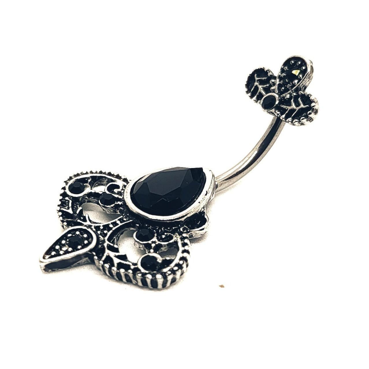 Vintage Belly Bar Old Fashioned Gothic Old Styled Navel Bar - Pretty Savage Jewellery