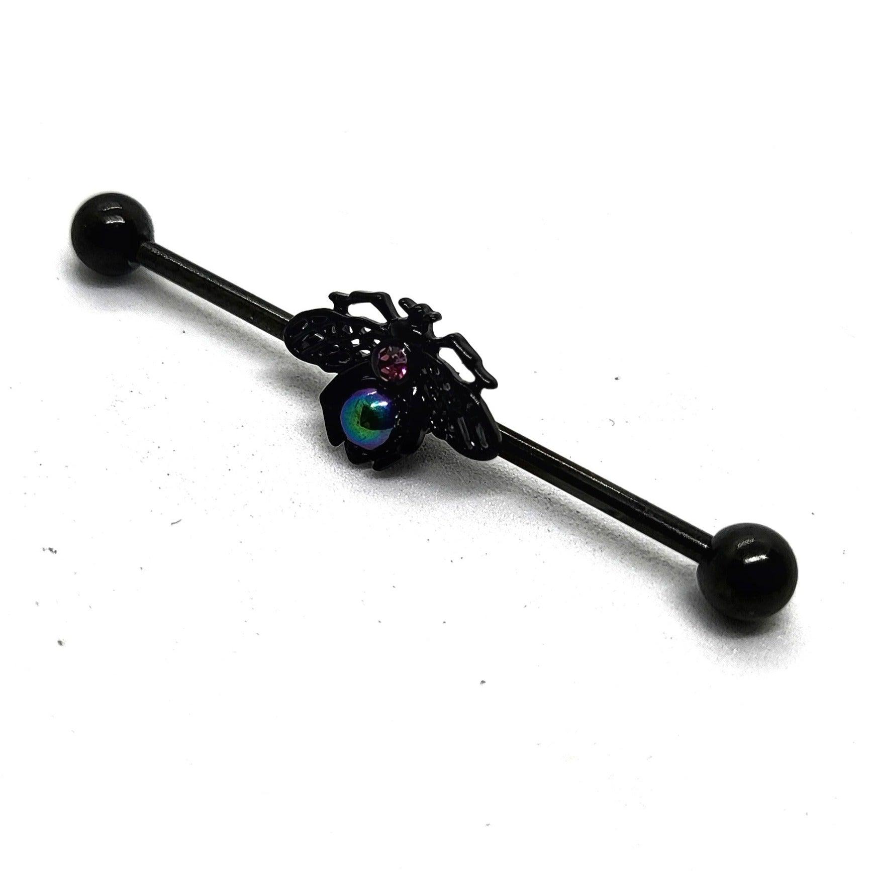 Black Fly Industrial Bar scaffold Bar 38mm - Pretty Savage Jewellery