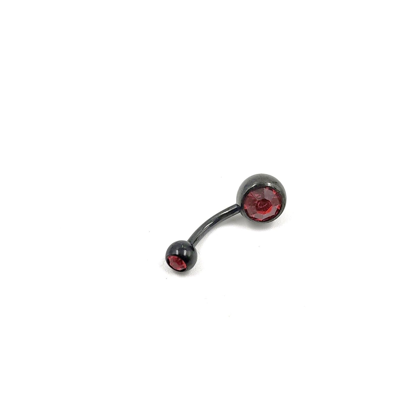 Red Gem Belly Bar Halloween Black And Red Navel Bar - Pretty Savage Jewellery