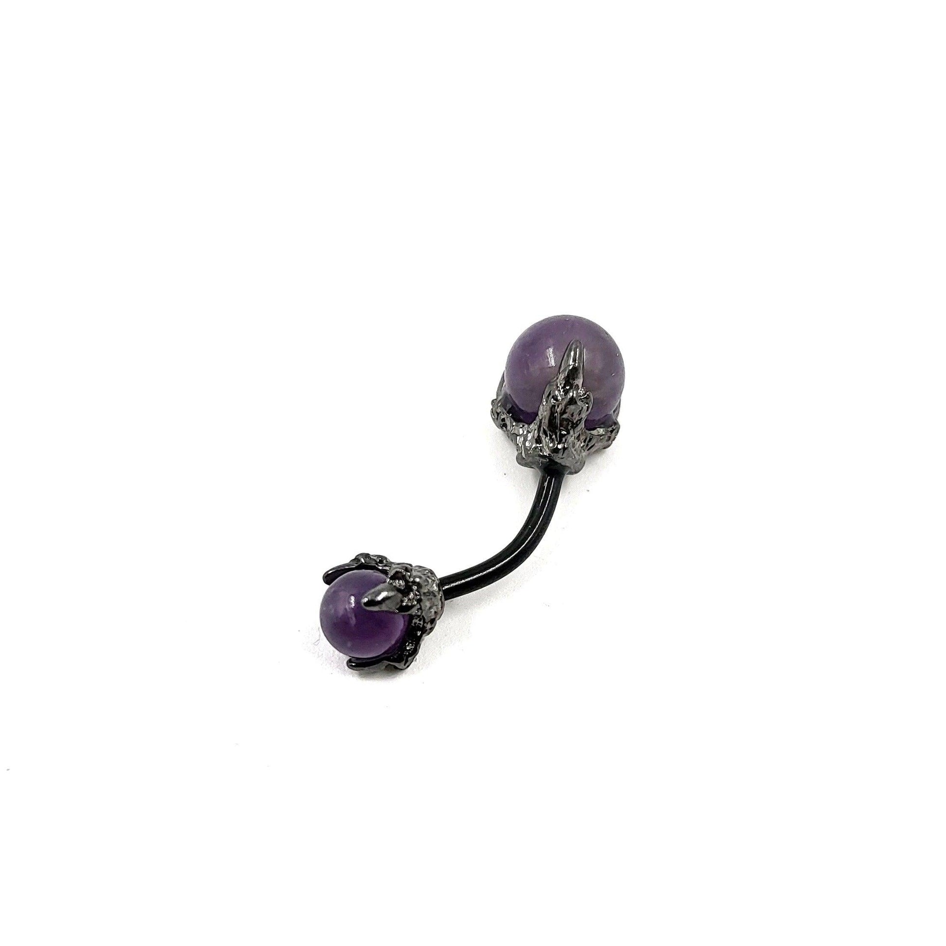 Dragon Claw Belly Bar Purple Navel Bar - Pretty Savage Jewellery