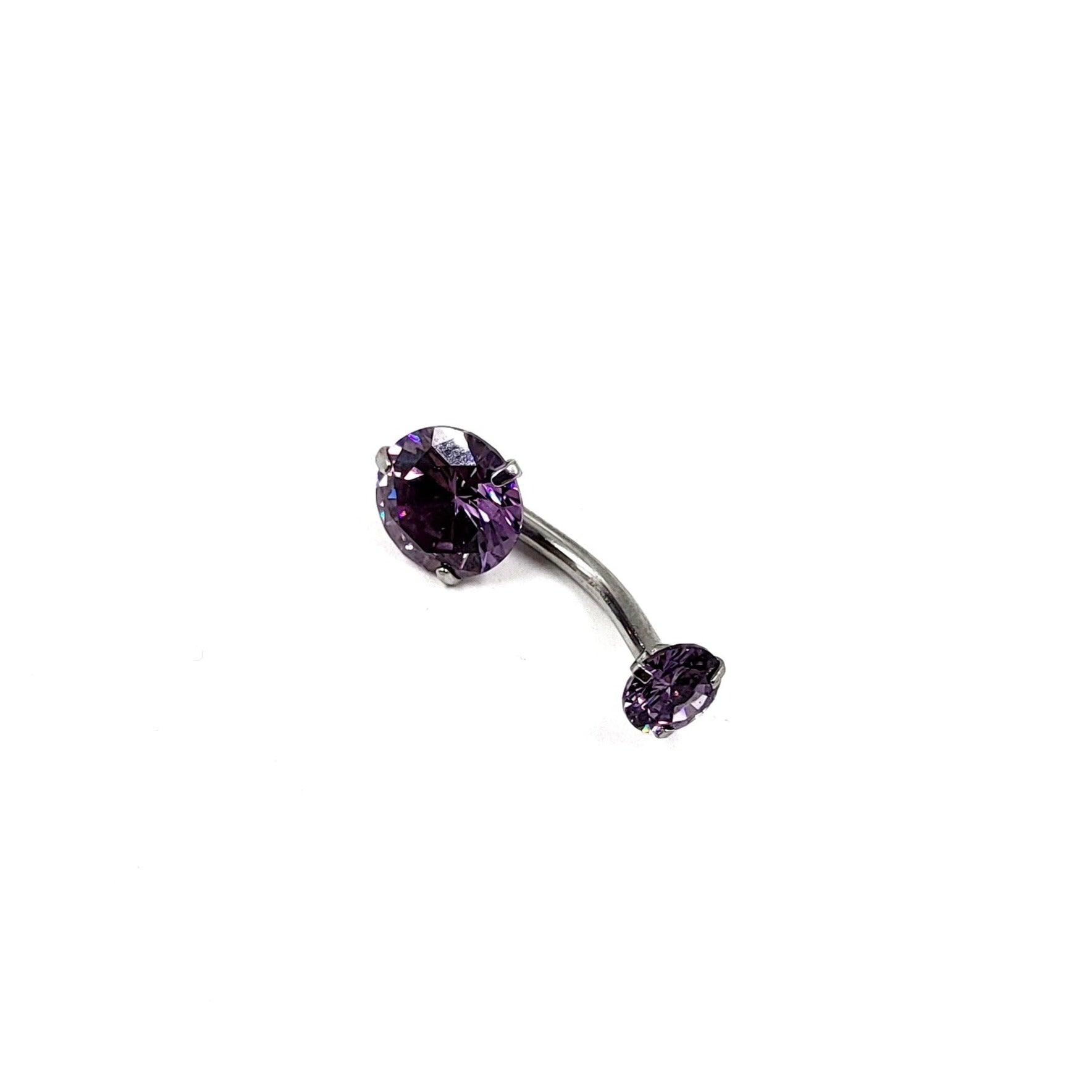 Purple Belly Bar Body Jewellery Purple Gem Navel Bar - Pretty Savage Jewellery