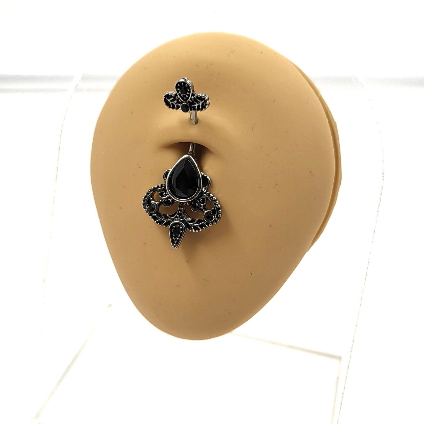 Vintage Belly Bar Old Fashioned Gothic Old Styled Navel Bar - Pretty Savage Jewellery