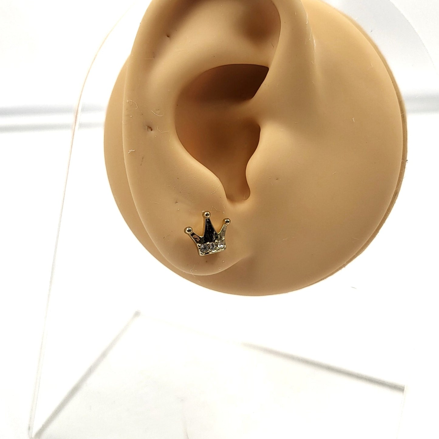 Crown Golden Ear Stud - Pretty Savage Jewellery