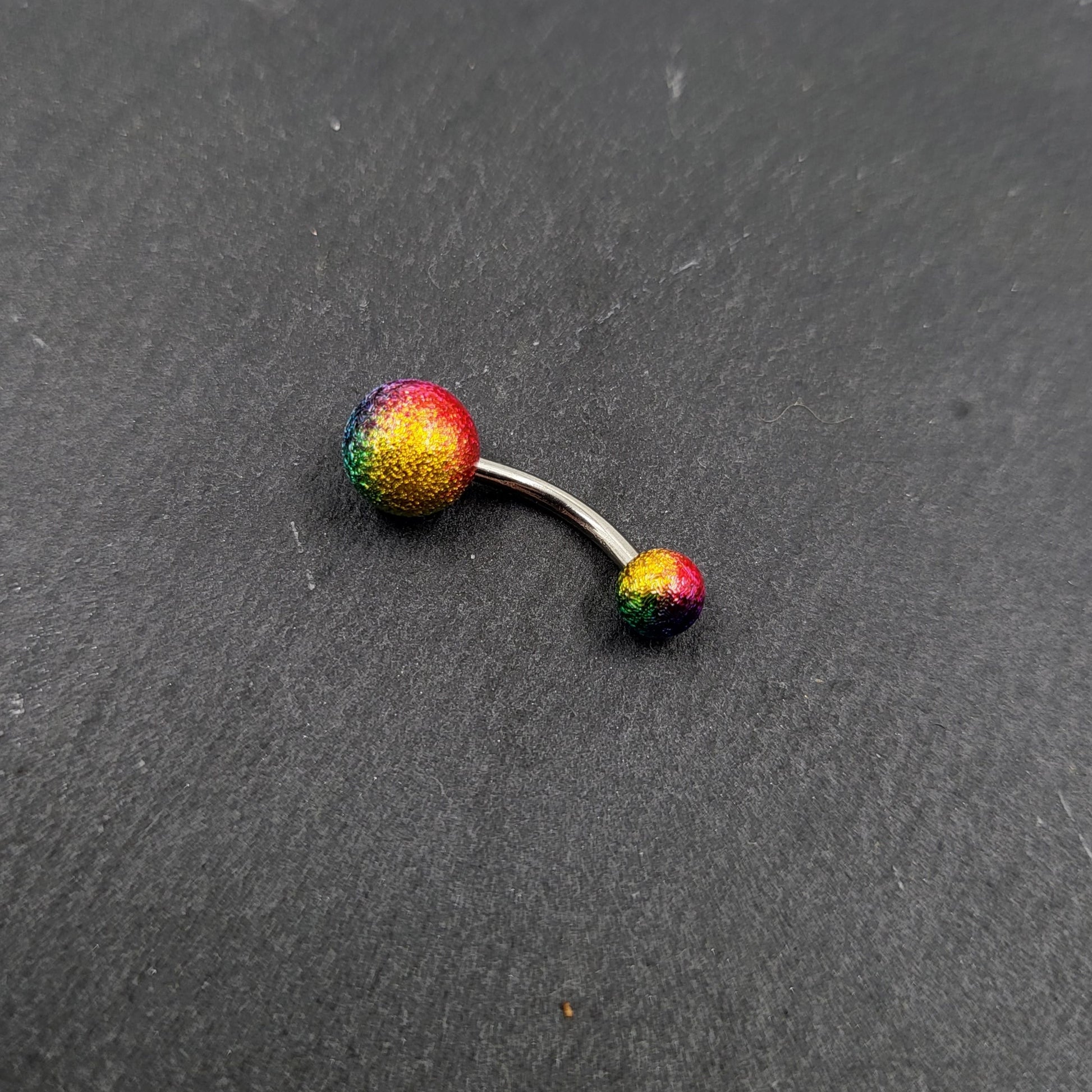 Multicolour Belly Bar Rainbow Stainless Steel Navel Bar Body Jewellery Belly Button Ring Piercing Jewellery - Pretty Savage Jewellery