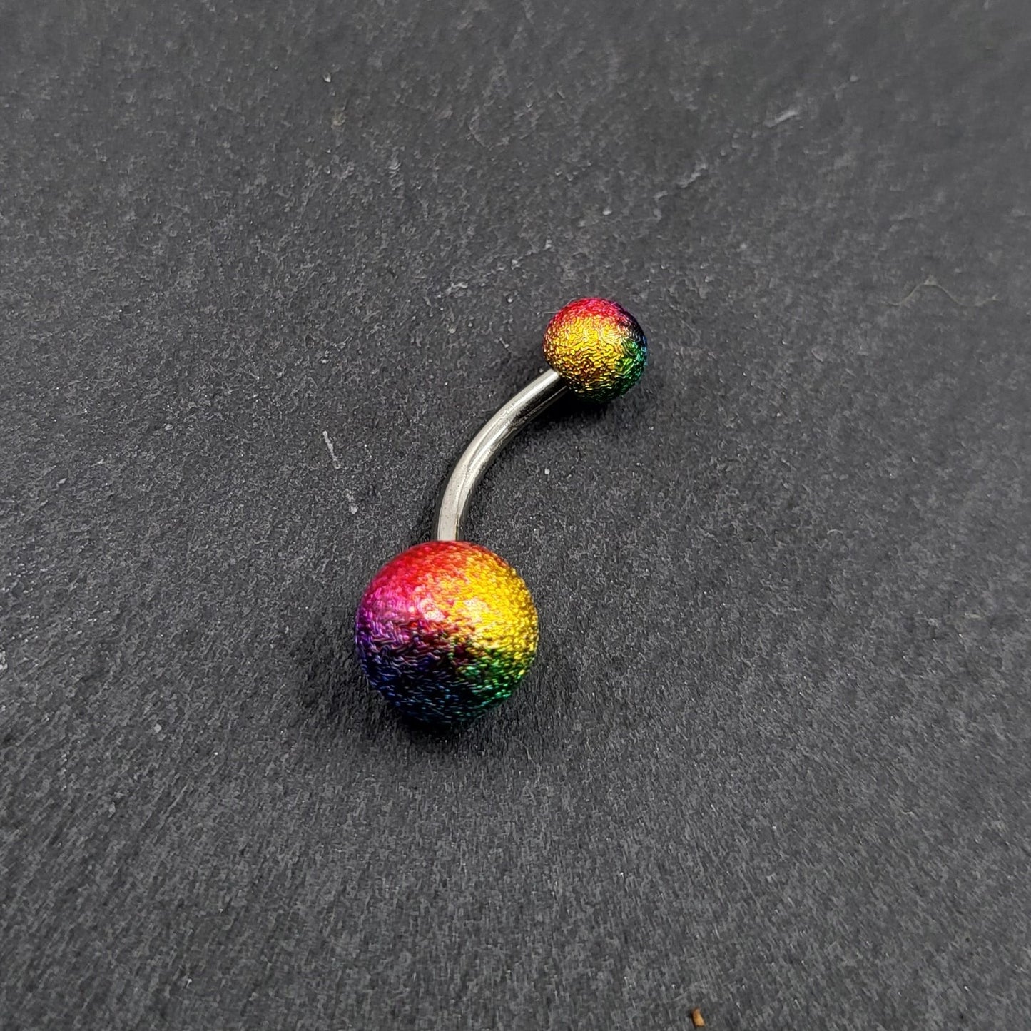 Multicolour Belly Bar Rainbow Stainless Steel Navel Bar Body Jewellery Belly Button Ring Piercing Jewellery - Pretty Savage Jewellery