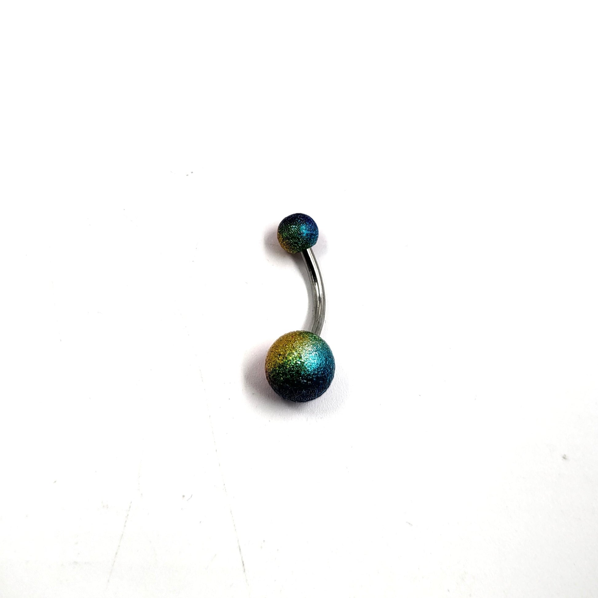 Multicolour Belly Bar Rainbow Stainless Steel Navel Bar Body Jewellery Belly Button Ring Piercing Jewellery - Pretty Savage Jewellery