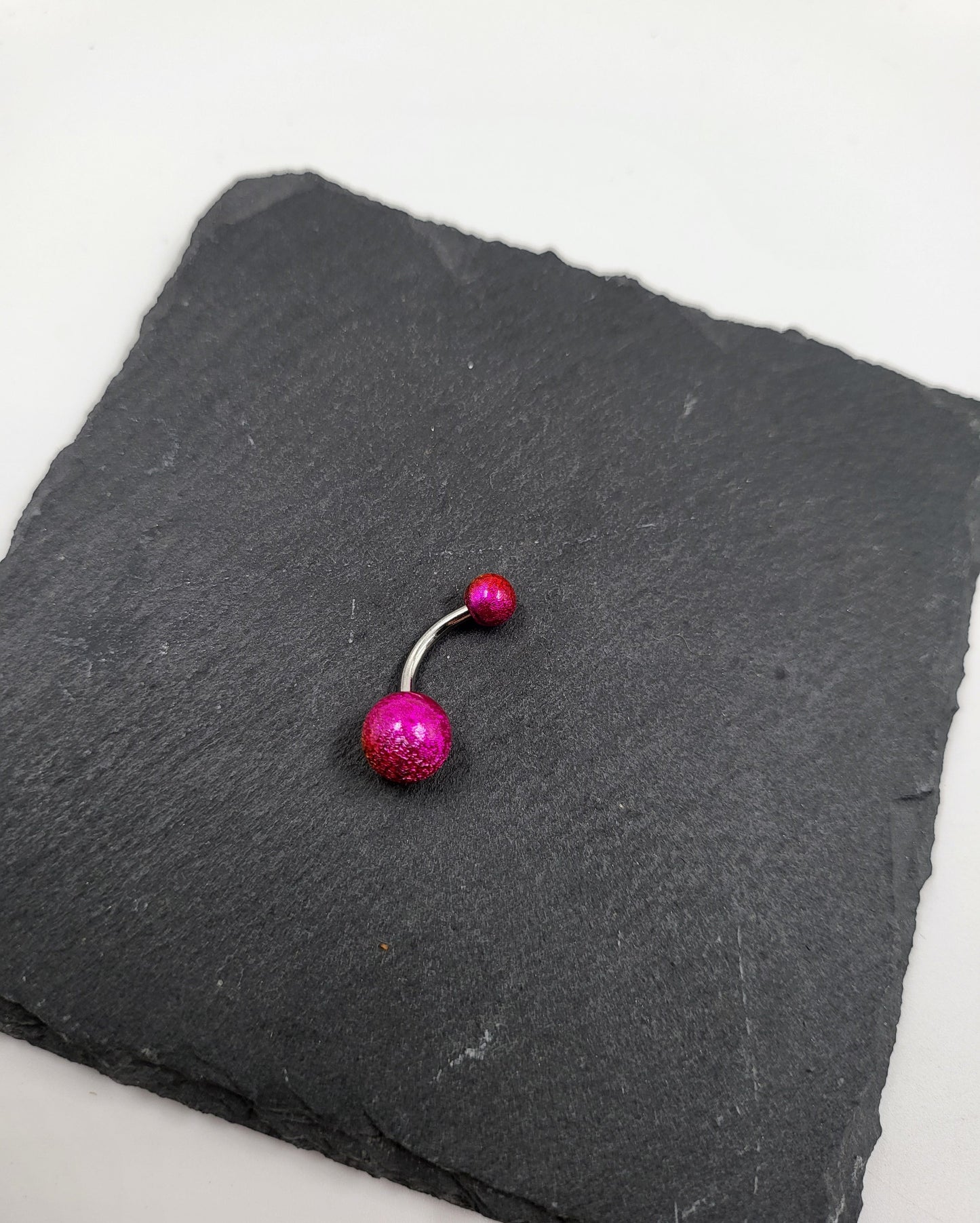 Pink & Yellow Belly Bar Stainless Steel Navel Bar Body Jewellery Belly Button Ring Piercing Jewellery - Pretty Savage Jewellery