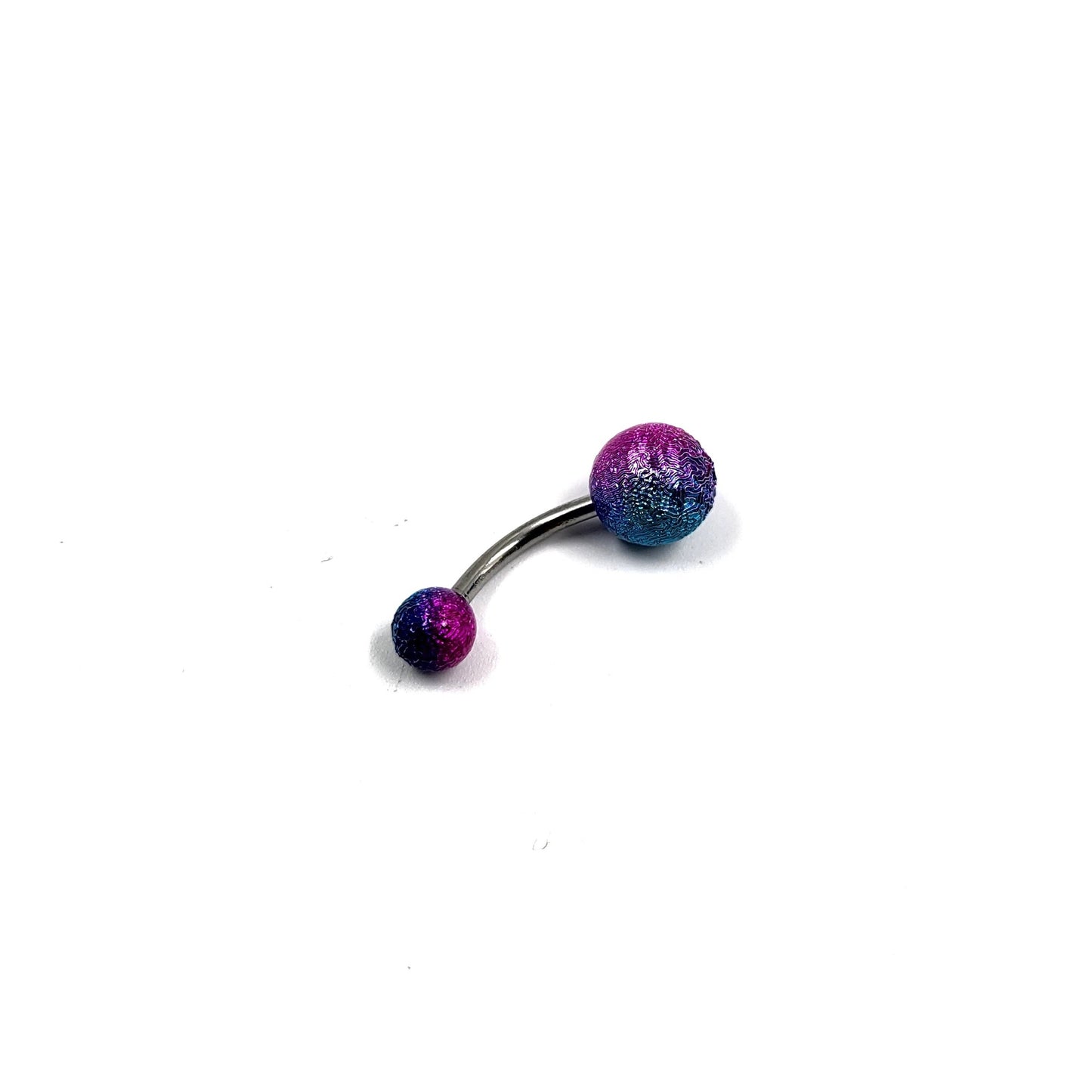 Pink & Blue Belly Bar Stainless Steel Navel Bar Body Jewellery Belly Button Ring Piercing Jewellery - Pretty Savage Jewellery