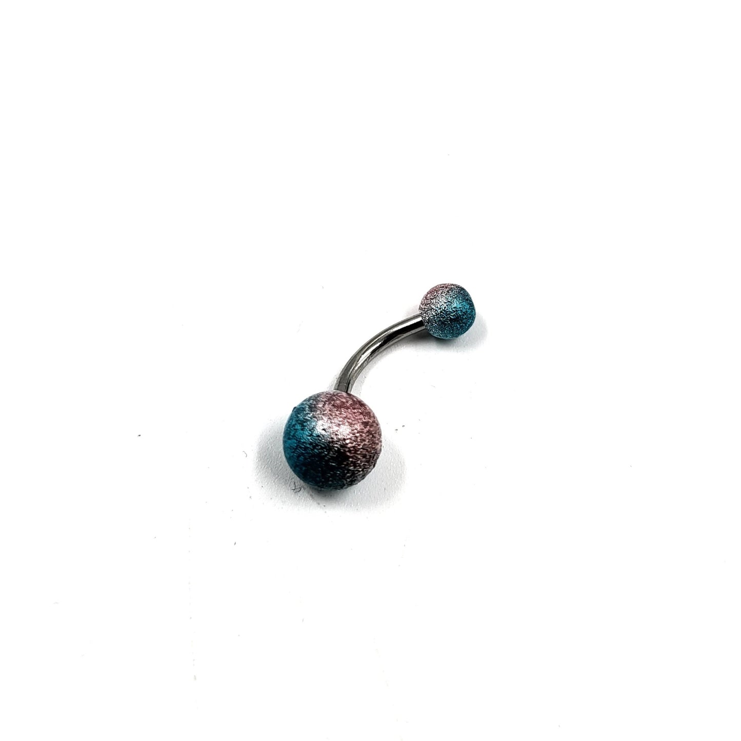 Yellow & Blue Belly Bar Stainless Steel Navel Bar Body Jewellery Belly Button Ring Piercing Jewellery - Pretty Savage Jewellery