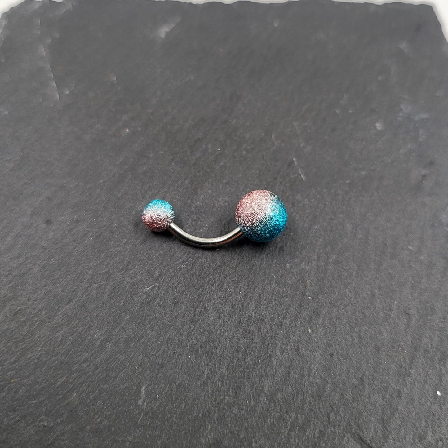 Yellow & Blue Belly Bar Stainless Steel Navel Bar Body Jewellery Belly Button Ring Piercing Jewellery - Pretty Savage Jewellery