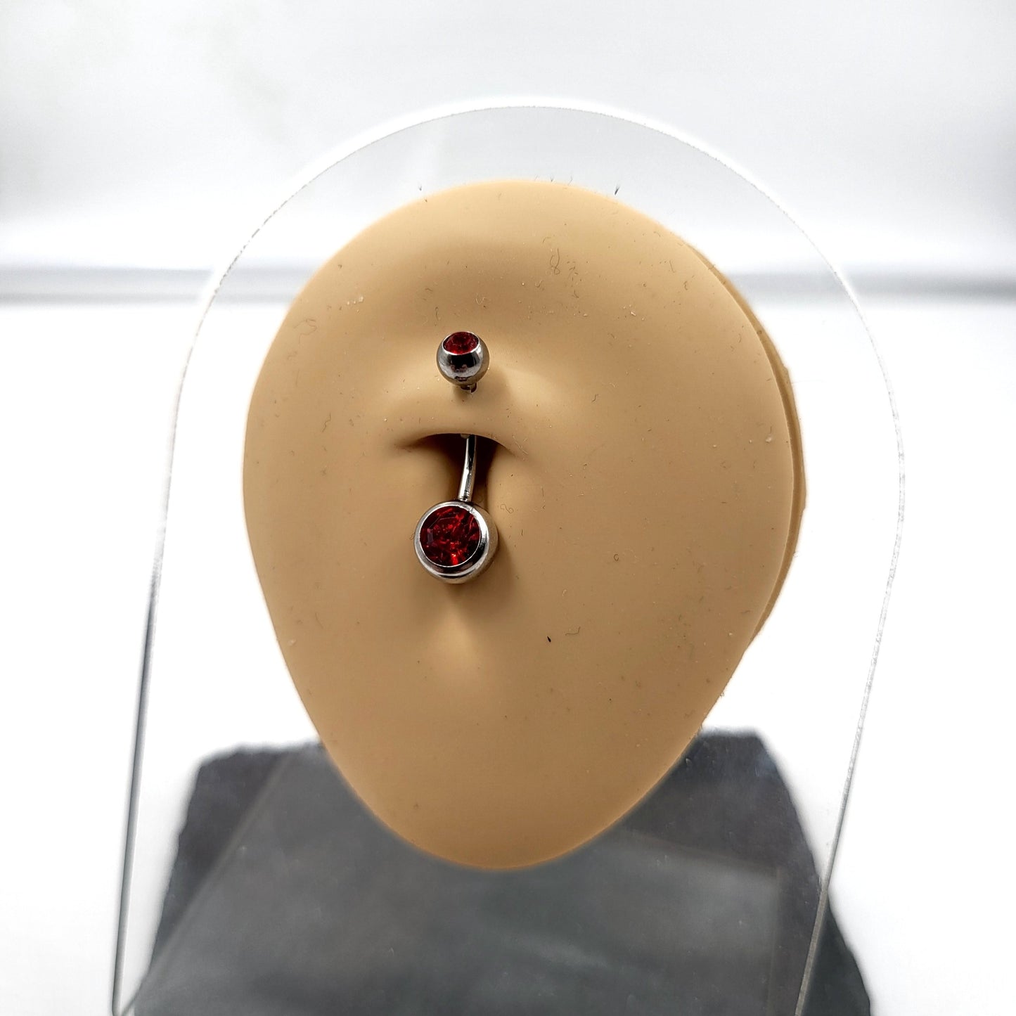 Red Gem Belly Bar Body Jewellery Red Ball Navel Bar - Pretty Savage Jewellery