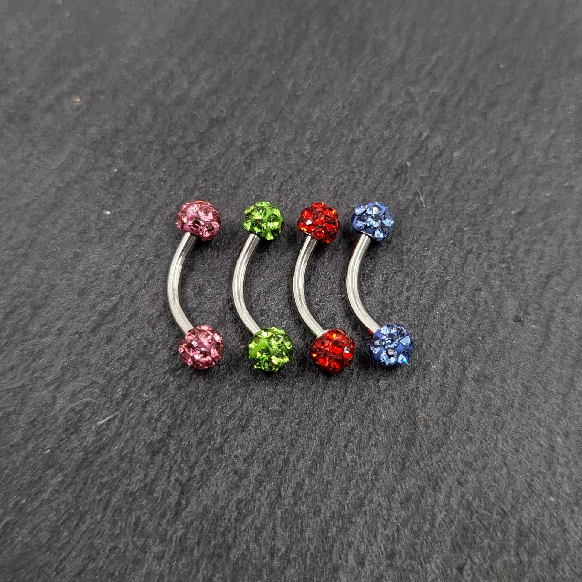 Eye Brow Barbell Lip Labret Piercing Cartilage Helix Conch Rook Lobe Piercing Gem Colour Stainless Steel Barbells Body Jewellery - Pretty Savage Jewellery