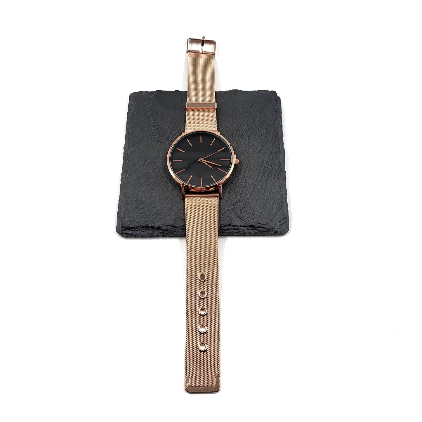 Rose Gold Classic Wrist Watch With Metal Chain Band Wrist Watch - Pretty Savage Jewellery