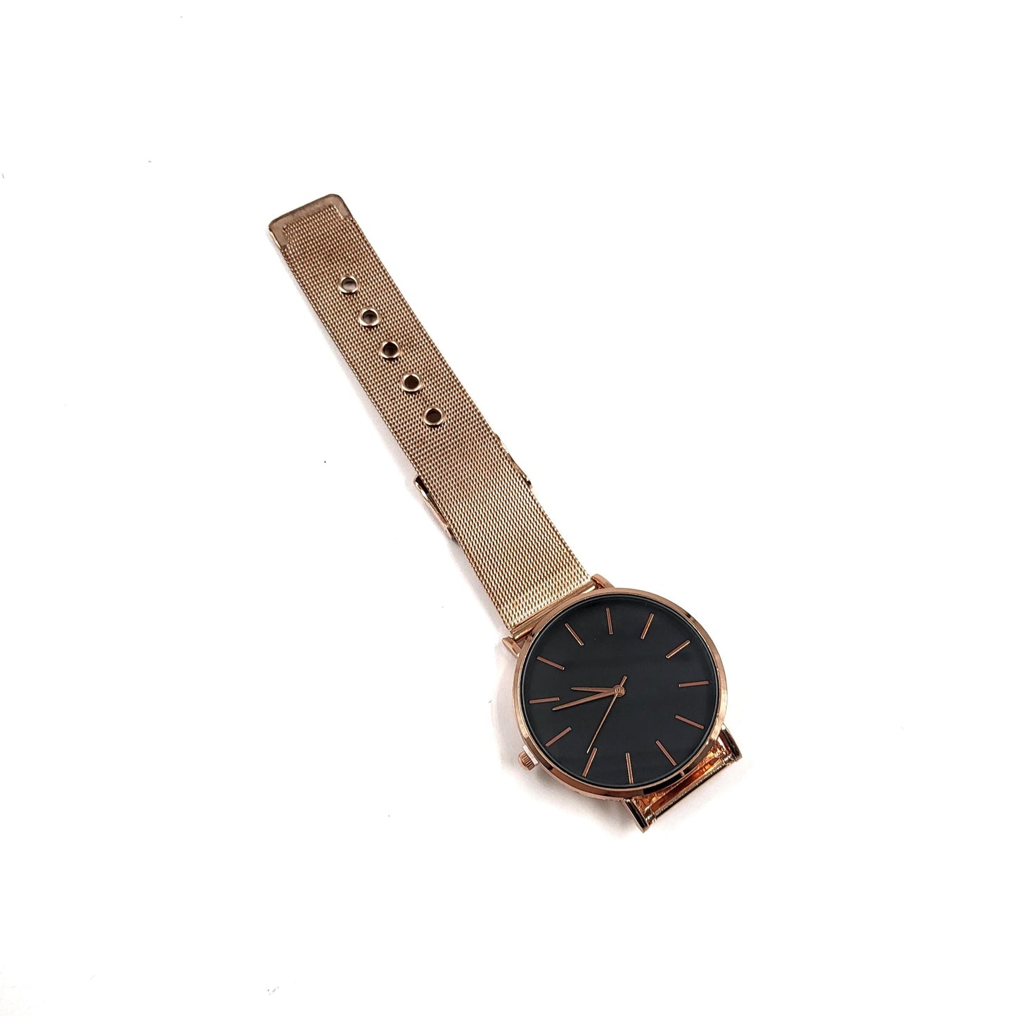 Rose Gold Classic Wrist Watch With Metal Chain Band Wrist Watch - Pretty Savage Jewellery