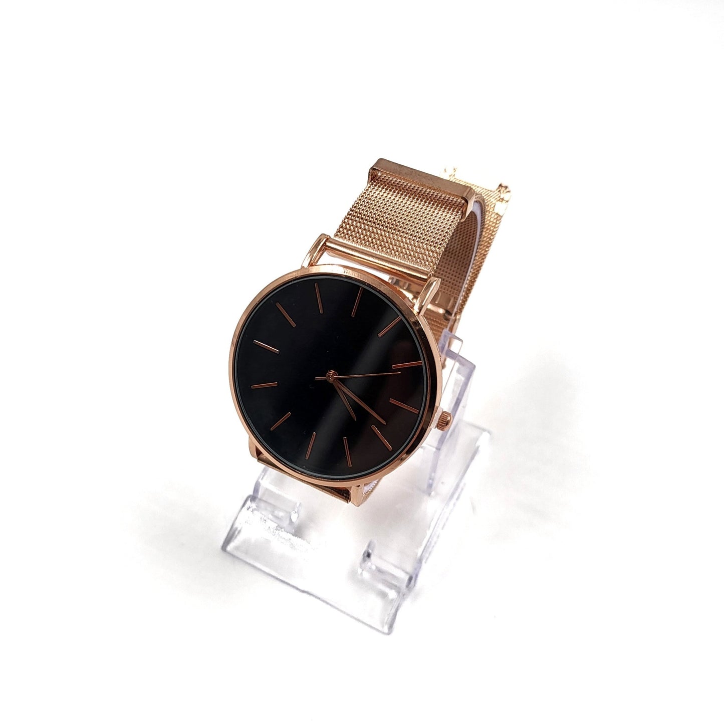 Rose Gold Classic Wrist Watch With Metal Chain Band Wrist Watch - Pretty Savage Jewellery