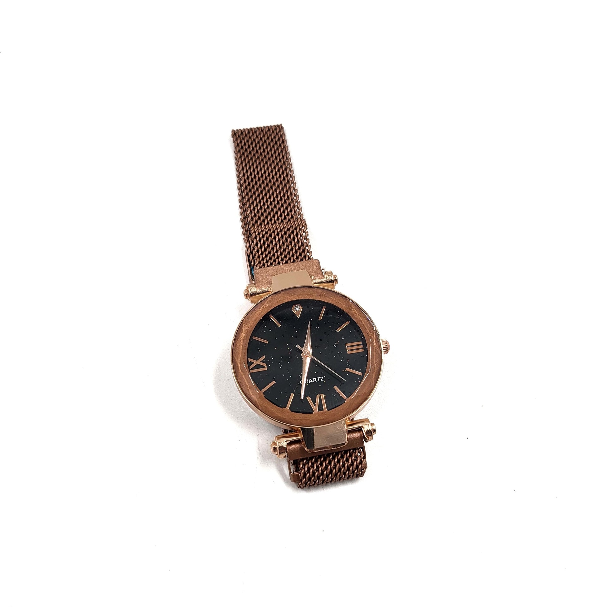 Rose Gold Galaxy Wrist Watch With Magnetic Metal Chain Band Wrist Watch - Pretty Savage Jewellery