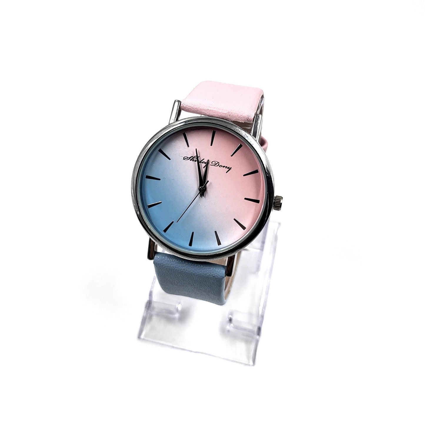 Pink & Blue Wrist Watch Double Colour Band Wrist Watch - Pretty Savage Jewellery