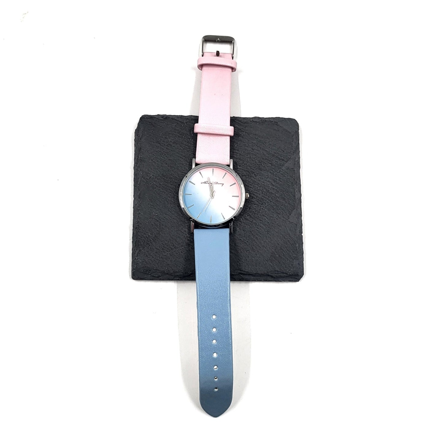 Pink & Blue Wrist Watch Double Colour Band Wrist Watch - Pretty Savage Jewellery